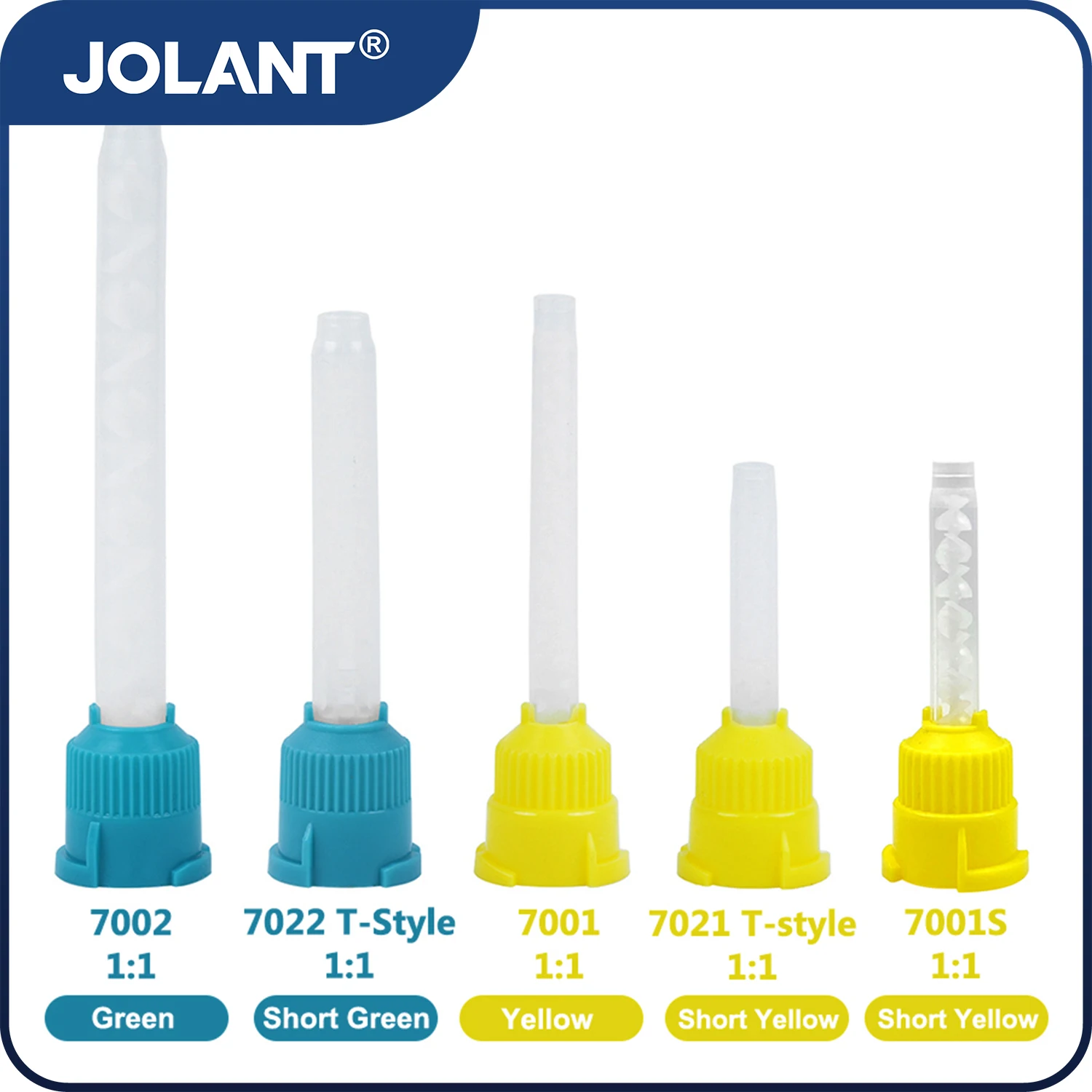 JOLANT Dental Mixing Tips Impression Materials Lab Denture Laboratory Color Tubes Disposable Silicone Rubber