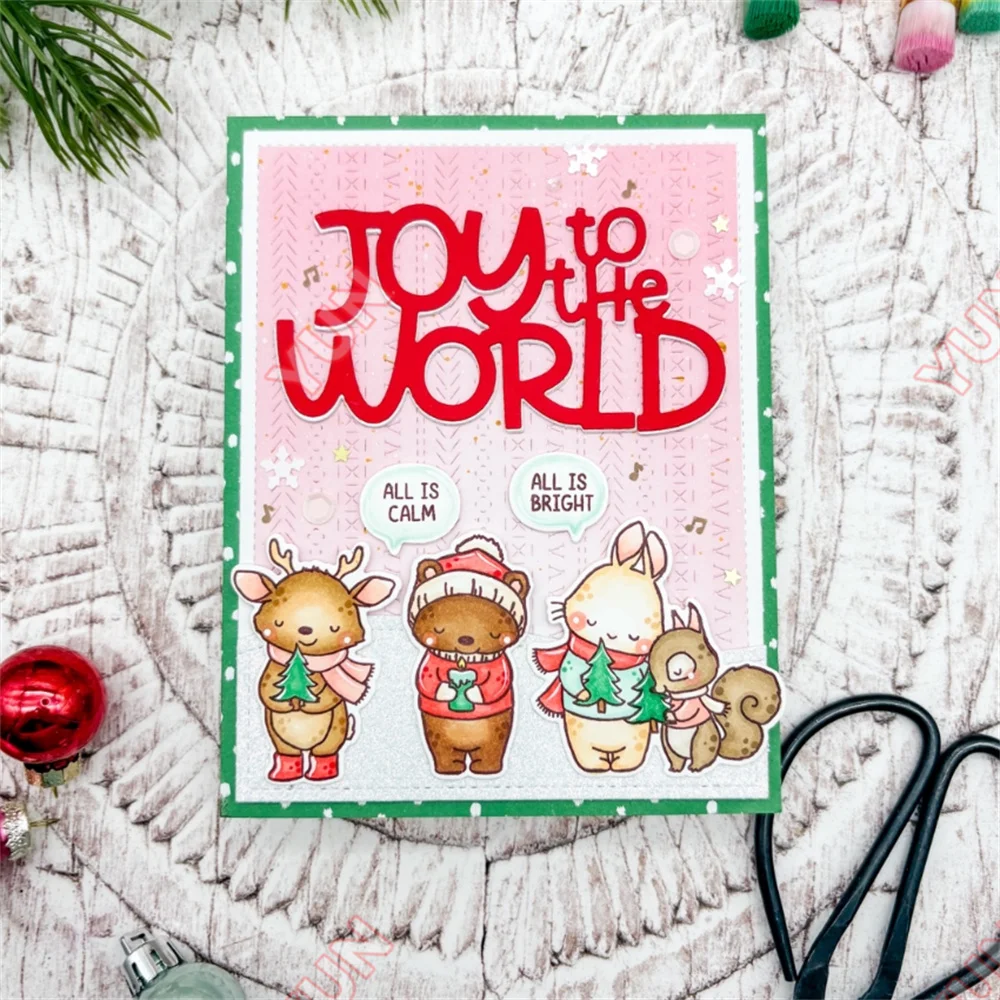 Merry Christmas New Metal Cut Dies Little Agenda Bakery Bears Bewitched Arch Die Stamps Set DIY Card Scrapbook Clear Stamp Make