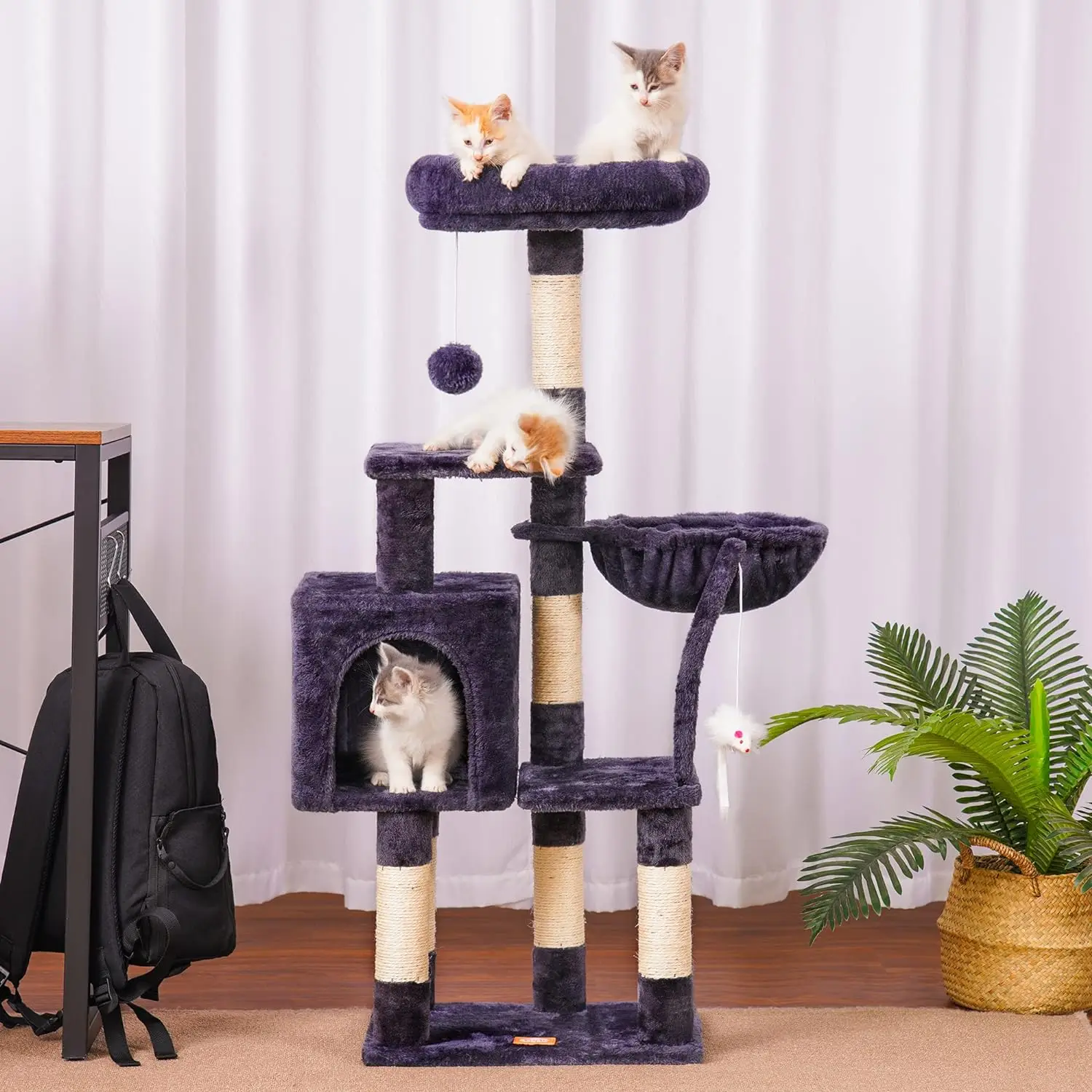 Pet Cat Climbing Frame di alta qualità In legno Sisal Cat Tower tiragraffi Cat Nest All-In-One grandi giocattoli da arrampicata per gatti