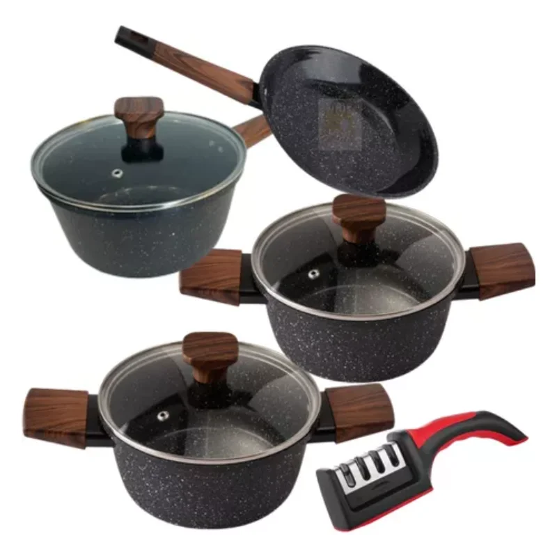 

Pot Non-stick Induction Ceramic Coating 5Pc Baking Pots and Fryers