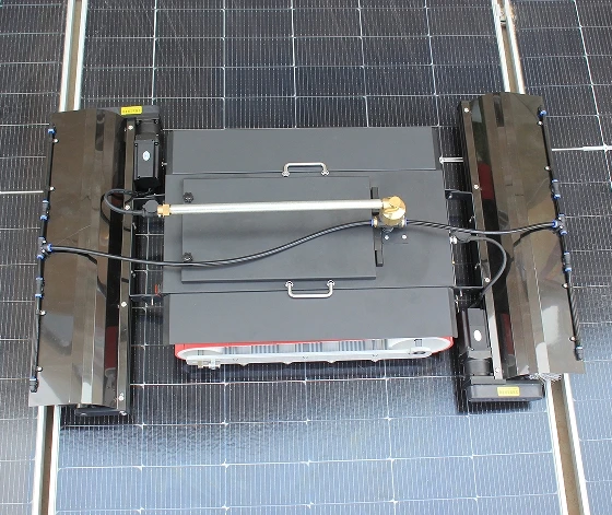 NBK Remote Cleaning Robot Glass Washer Robotic Machine Solar Panel Cleaning Equipment with Two 1100mm Brushes for Photovoltaic