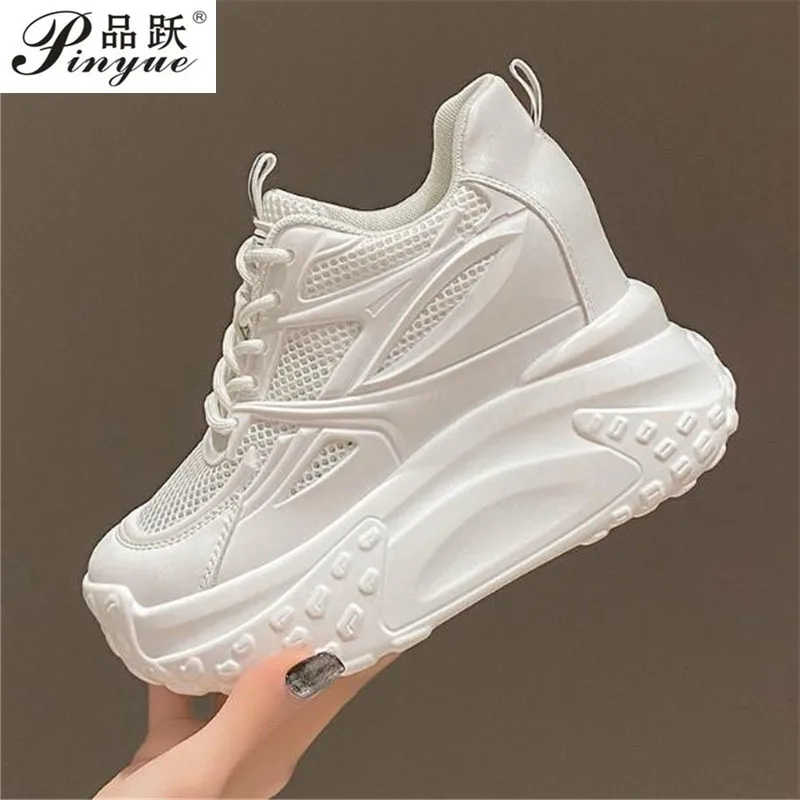 

10cm Women's Thick Soled Sneakers Spring New Designer Cushion Daddy Shoes Fashion Platform breathable Casual Vulcanized Shoes