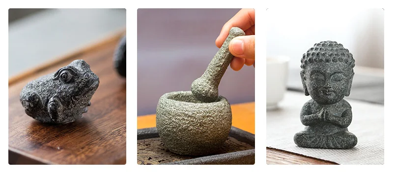 Tee Tablett Naturstein Vulkanischer Basalt Handgeschnitzt Lingzhi Ruyi Trockene Teezeremonie Wabi-Sabi Zen Kung Fu Gongfu Deko Haus Geschenk Teeliebhaber – Detail 15