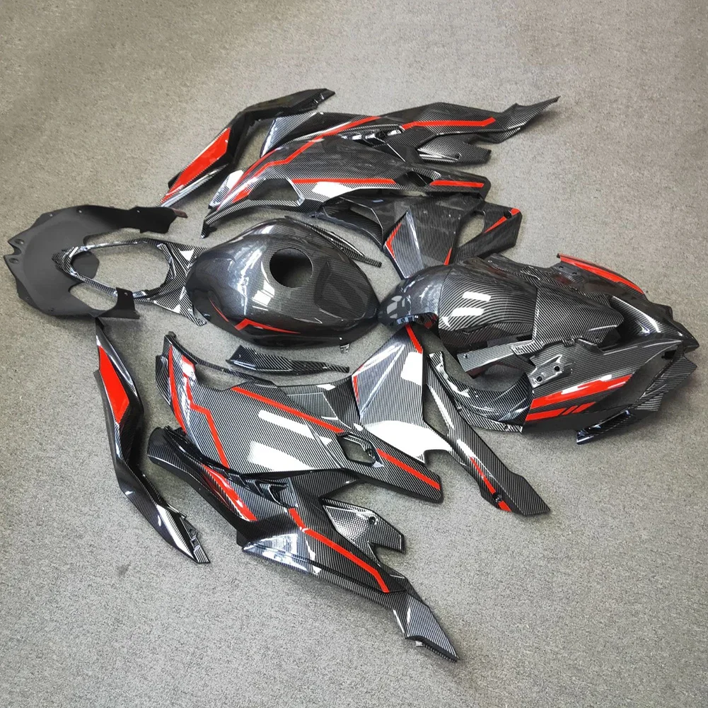 Motorcycle Carbon Fiber Printed ABS Injection Fairing Kit Body Work For KAWASAKI NINJA ZX4RR ZX-4R 2019 - 2024