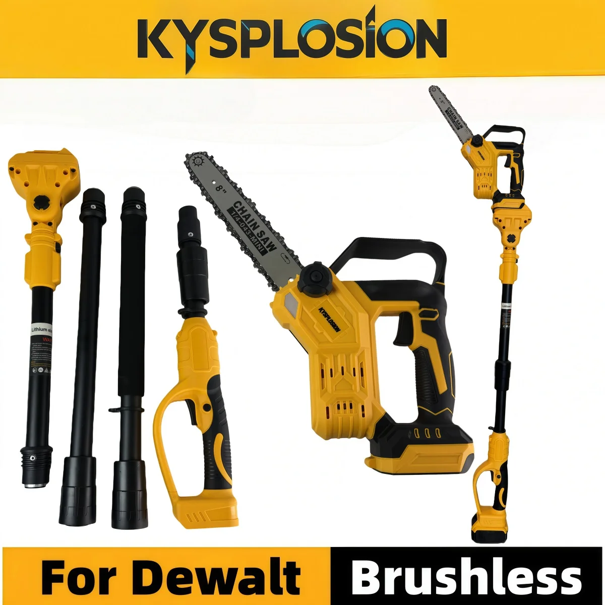

For Dewalt 20V Battery Pin 2 in 1 Brushless Telescoping Electric Pole Chainsaw Electric Scissors High Branch Garden Power Tool