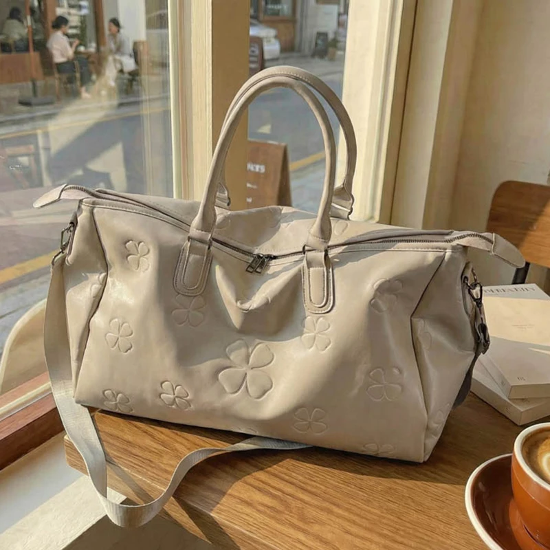 

Women Travel Duffle PU Leather Outdoor Duffle Sports Shoulder Bag Men's Gym Fitness Yoga Luggage Boston Luggage Handbag