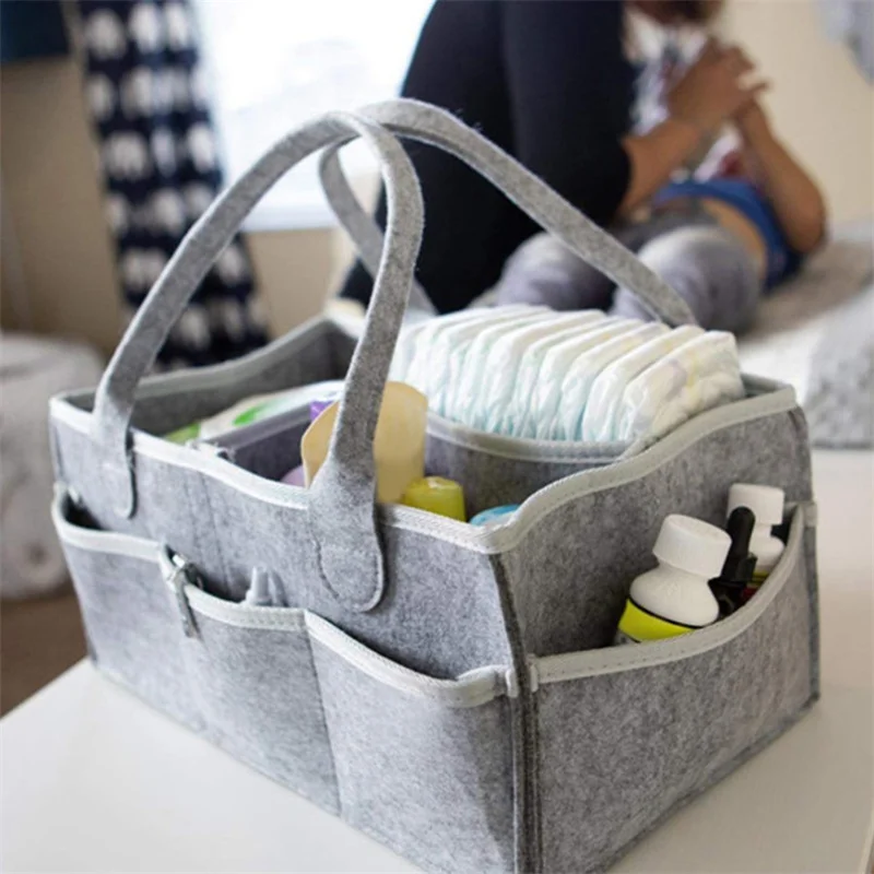 Baby Diaper Wipes Bag Caddy Infant Nappy Organizer Basket Nursery Storage Durabl