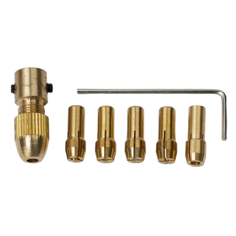 7pcs/set 2.35/3.17/4.05/5.05mm Brass Collet Mini Drill Chucks For Electric Motor Shaft Drill Bit Tool Chuck Adapter Tool Accesso