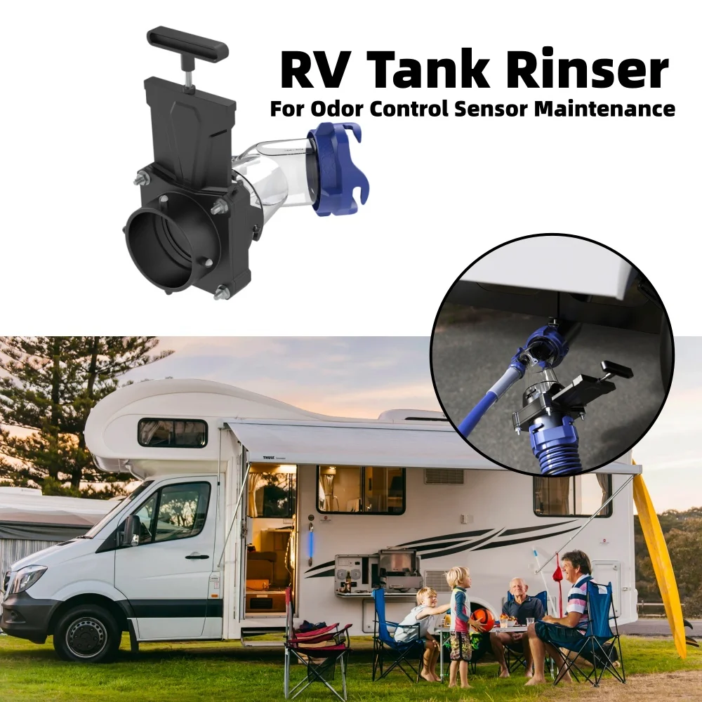 Campervan Tank Rinser With Gate Valve Backflow Preventer Caravan Waste Tank Cleaning Parts For Odor Control Sensor Maintenance