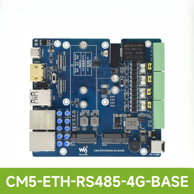 Raspberry Pi CM5 RS485 4G/5G Dual Ethernet Port ETH Gigabit/2.5G Expansion Board