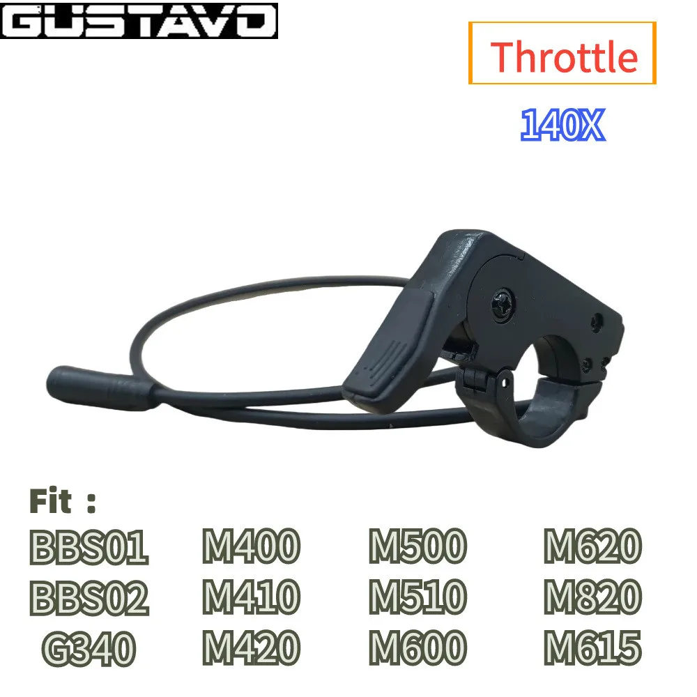 

GUSTAVO E-bike Mid-Motor Throttle Universal Throttle 140X 3PIN Plug For BAFANG BBS01 02 BBSHD M500 M510 M600 M620