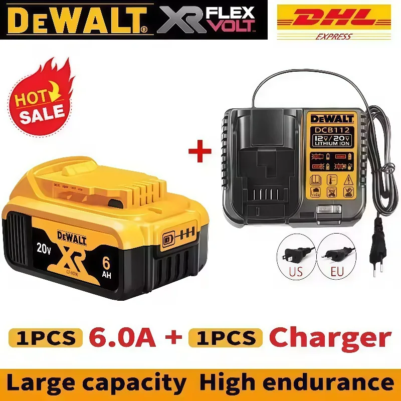 

✔100% New Original Dewalt 5.0Ah/6.0Ah 20V Power Tool Battery DCB206 DCB206 DCB205 DCB200 DCB203 power tool Battery air transport