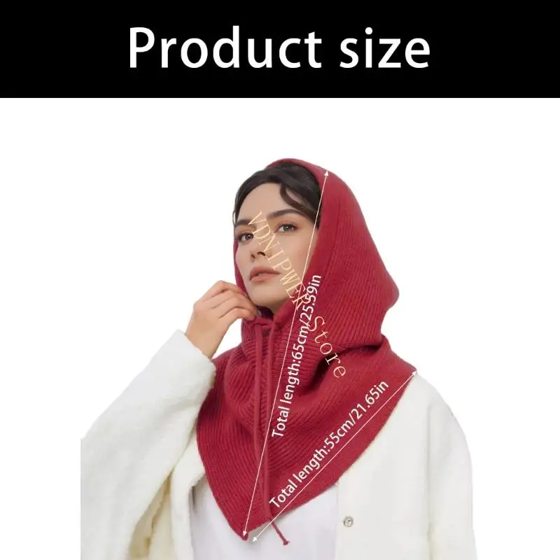 قبعة تدفئة محبوكة شال كومبو أفخم فروي بطانة أنيقة يندبروف سميكة عزل أغطية الرأس للرجال النساء الصياد قبعة D08E