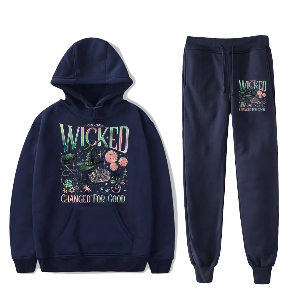 Wicked Changed For Good Vintage 90s PULLOVER moda Merch sudaderas con capucha conjunto deportivo sudaderas con capucha de dos piezas mujeres hombres ropa