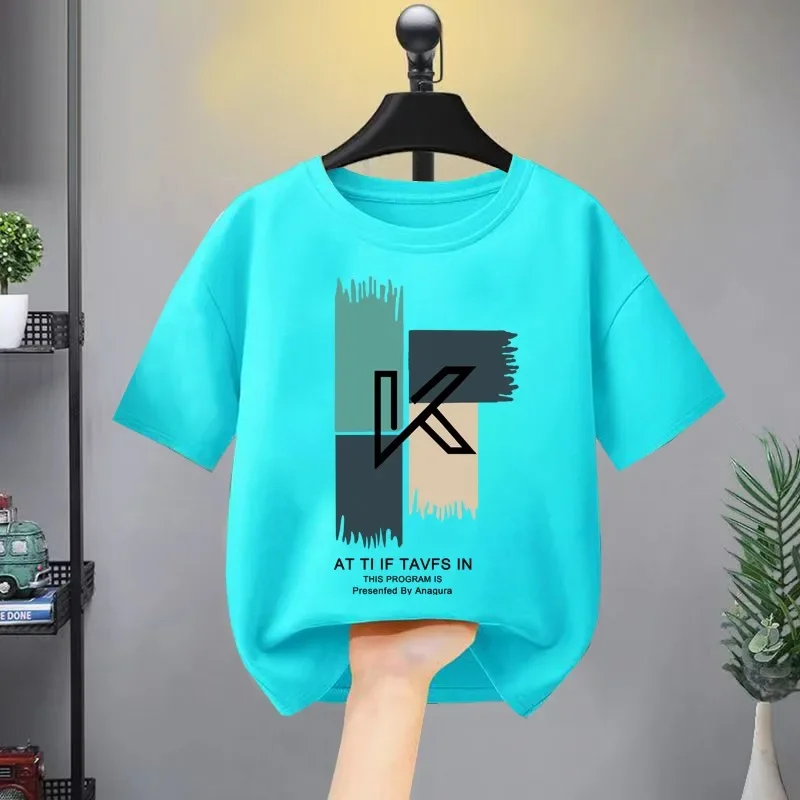 Boys Girls 100% Cotton T-shirt Summer Wear Baby Sports Cartoon Tees Trendy Printing T Thin Soft Crew Children\'s Clothes New