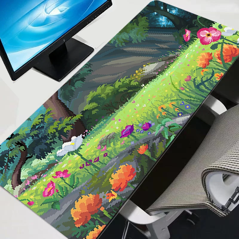 

Коврик для мыши, игровой коврик для клавиатуры, компьютерный коврик с аниме-пейзажем, настольный коврик, аксессуары для ПК, геймерский коврик в стиле пиксель-арт, офисный коврик для ПК