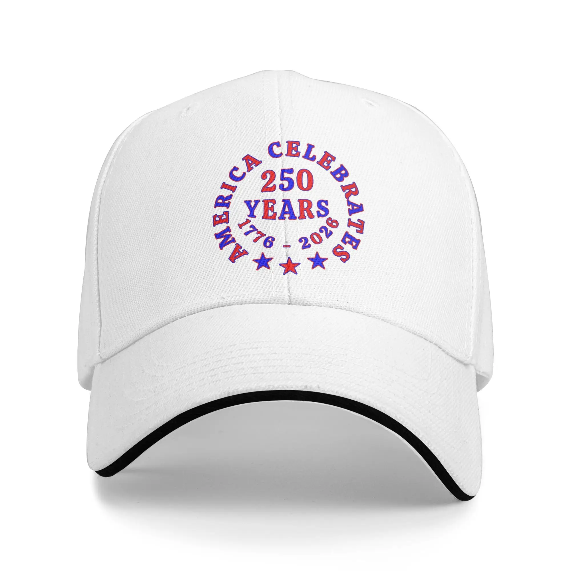 

AMERICA 250 YEARS 1776-2026 Anniversary Celebration Sandwich Caps Men Women Baseball Cap Hat Adjustable Sun Caps Washable Cap