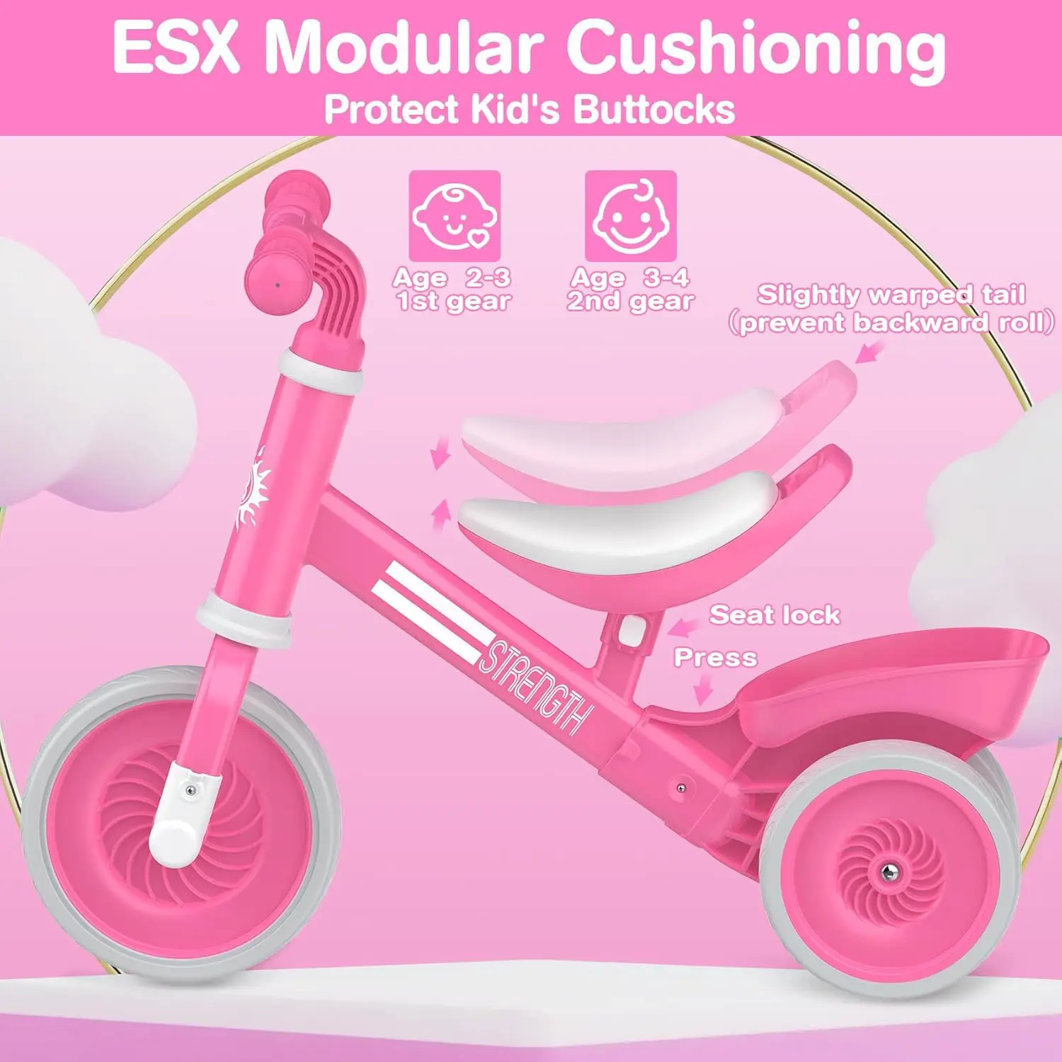 Balance Bike 2-4 anni, perfetto, robusto, bici senza pedali per bambini 2 3 4 anni, facile da montare, ben realizzata