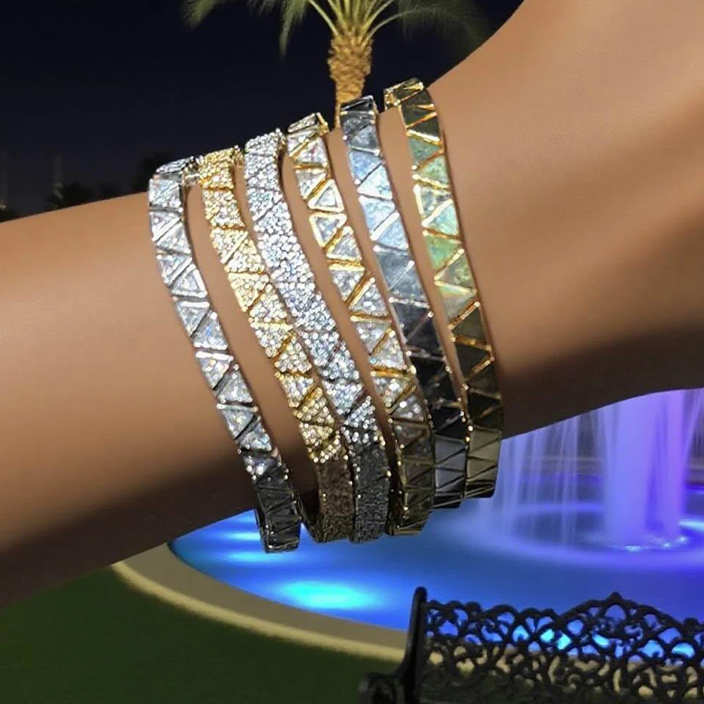 2026 New Collection Same Series Necklace Fashion Inlaid Geometric Shape Exquisite Zircon Charm Women's Bracelet Necklace Jewelry