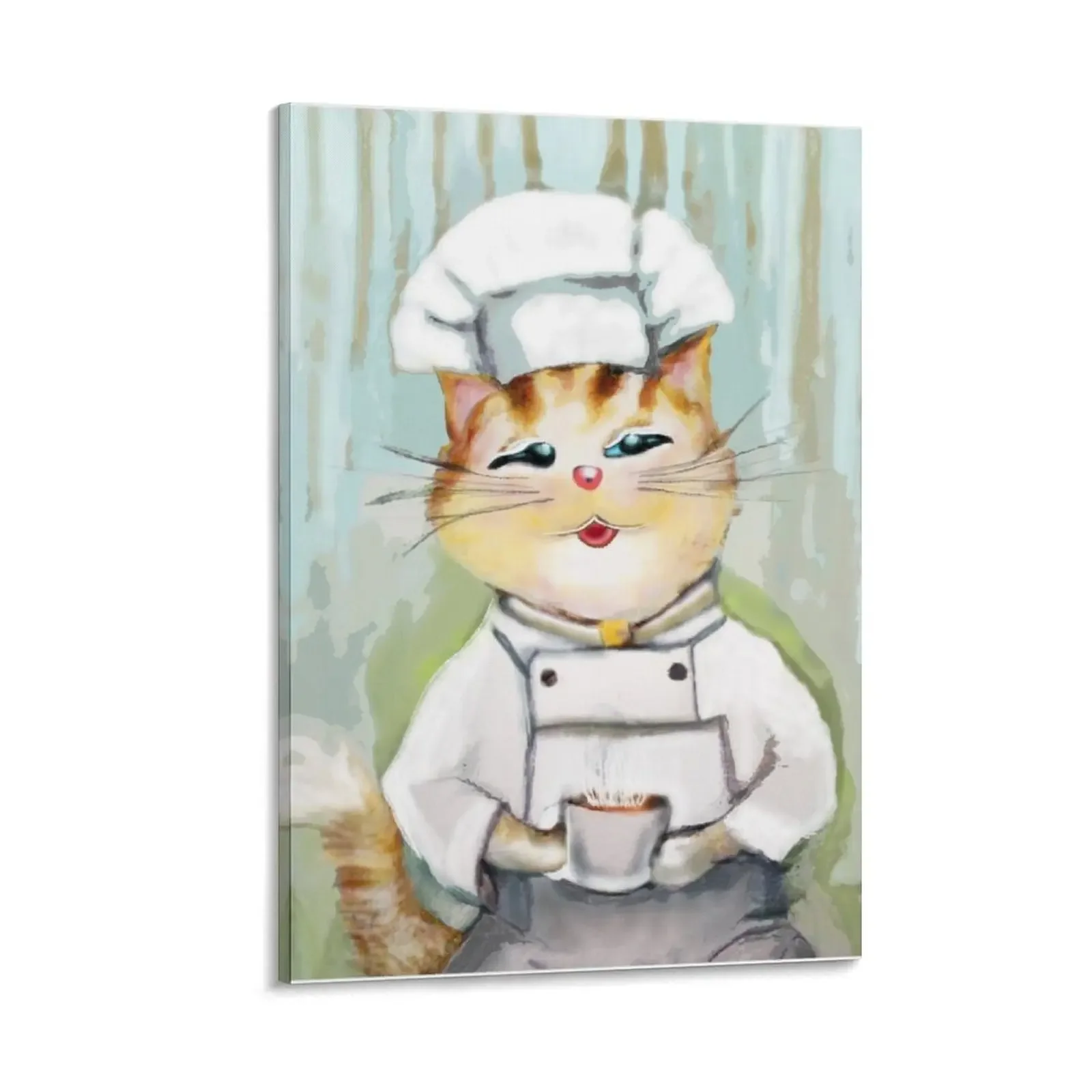 

Cat Barista Coffee Break Canvas Painting Wall posters Decorative paintings