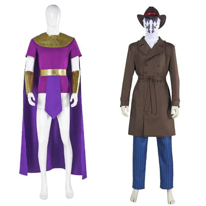 

Moloch Rorschach Cosplay Costume for Men, Purple Suit, Cloak Outfits Movie Watchman Chapters, Halloween, Carnival Party Clothes