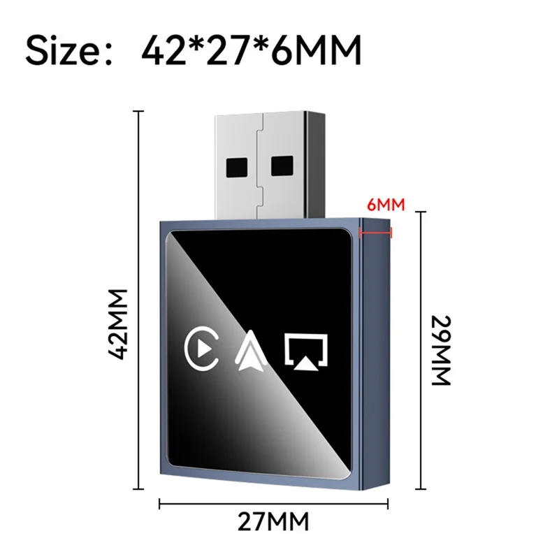 FFYY-Wireless Carplay Adapter 3 In 1 USB Dongle Smart Android Auto Airplay Wired Plug And Play