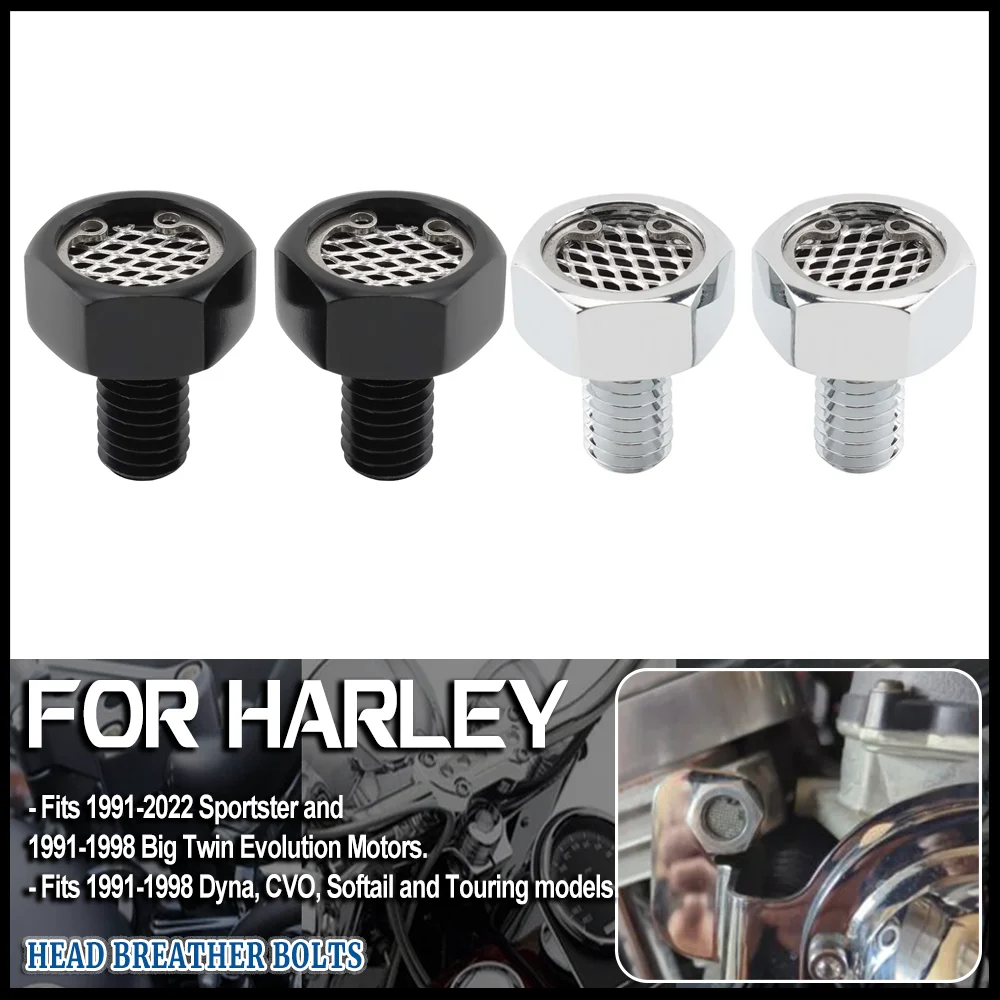 

Motorcycle Head Breather Bolts For Harley Dyna Low Rider Softail Street Bob Big Twin Touring Road King Sportster XL 883 1200