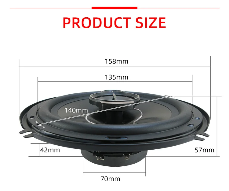 2 шт., автомобильная Коаксиальная акустическая система, 6 дюймов, 158 мм