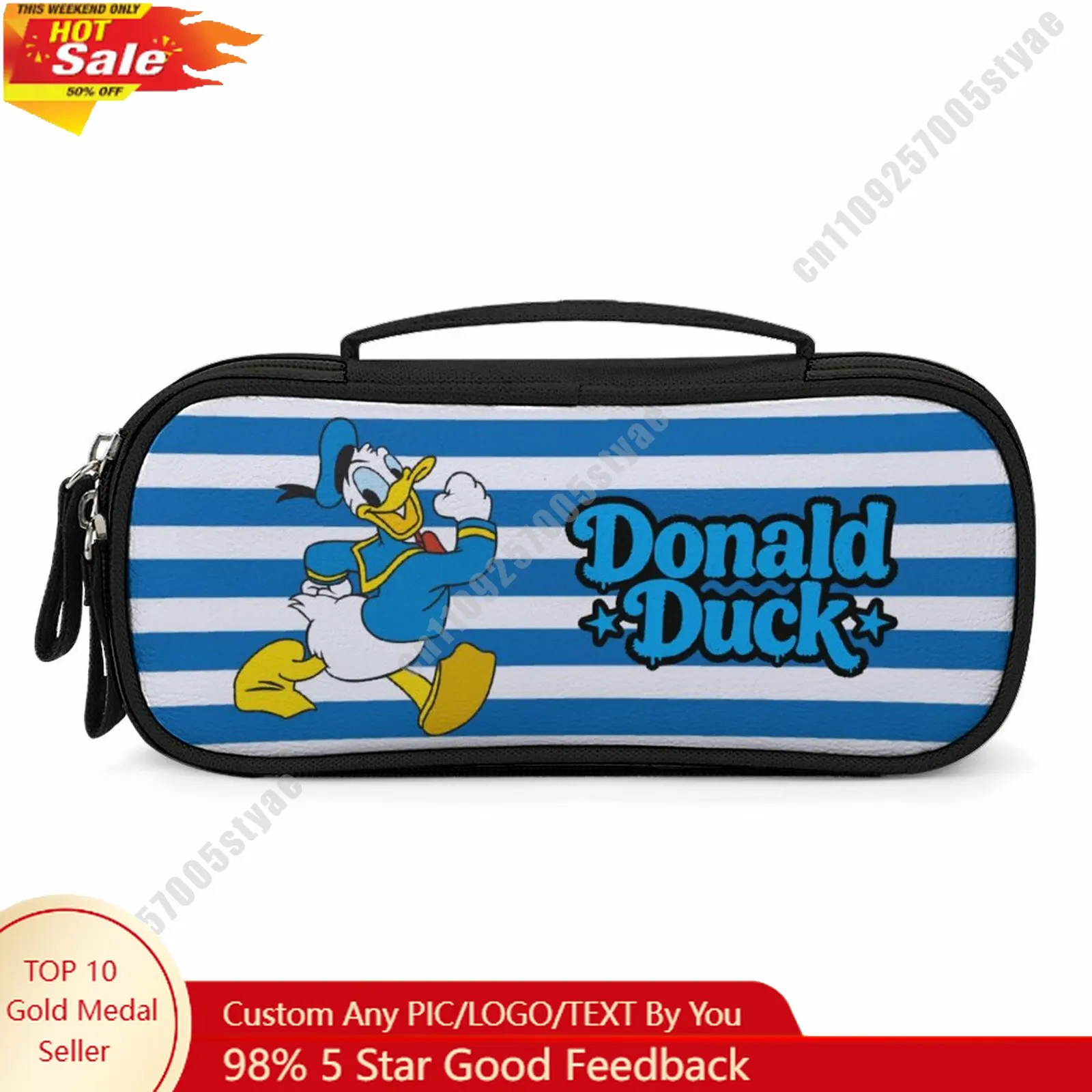 

Donald Duck Pencil Case Disney Cartoon Character Customized Design Personalized Creation Holiday Gift Cosmetic Bag Cosplay