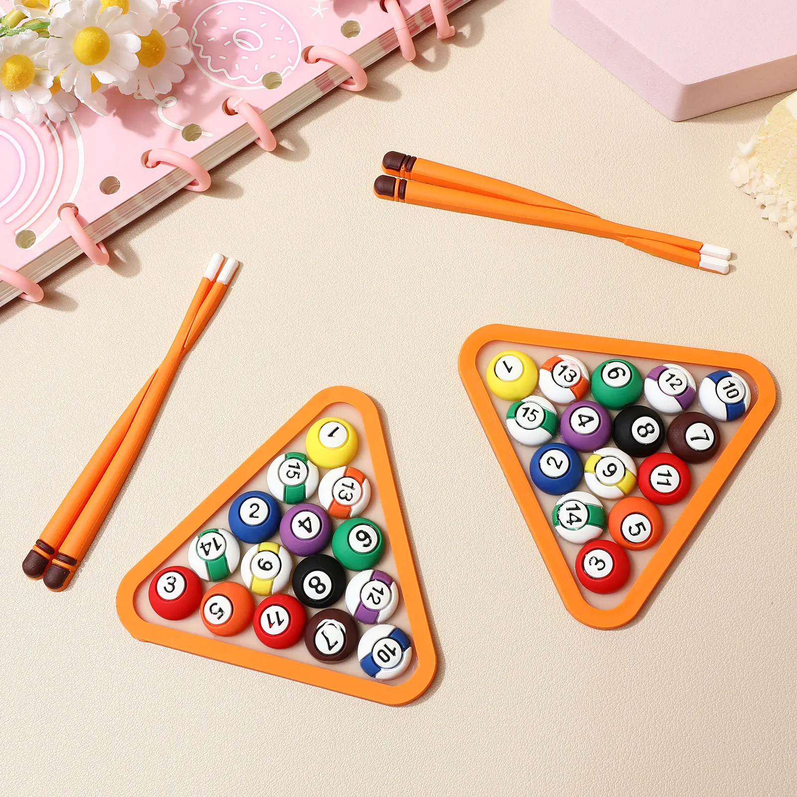 

2set 2Sets Flexible Glue Crafts Ornament Baking Diy Cake Decor Mini Billiards Style Decoration Birthday Wedding Party Cake Adorn