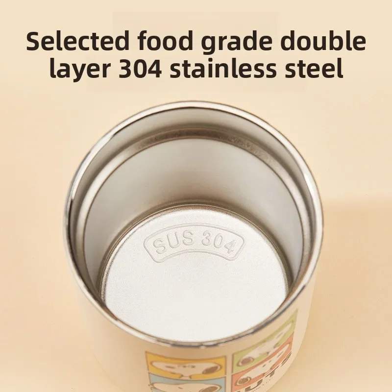 Kubek termiczny ze stali nierdzewnej Snoopy 350 ml, termos na kawę, butelka na wodę, szczelny, podróżny, akcesoria do kubków termicznych podróżnych.