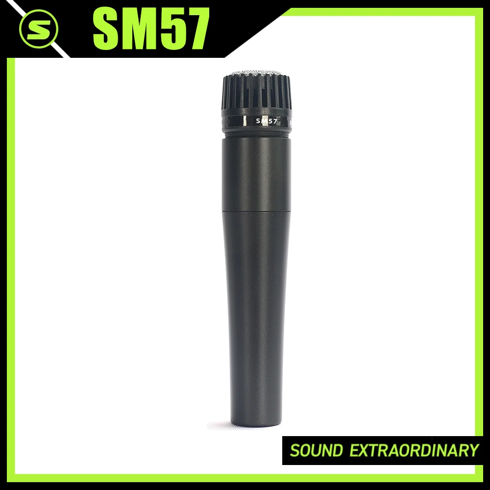 Microfone Dinâmico Cardioide Unidirecional SM57, Microfone para Instrumentos, para Gravação de BBOX, Gravação de Instrumentos