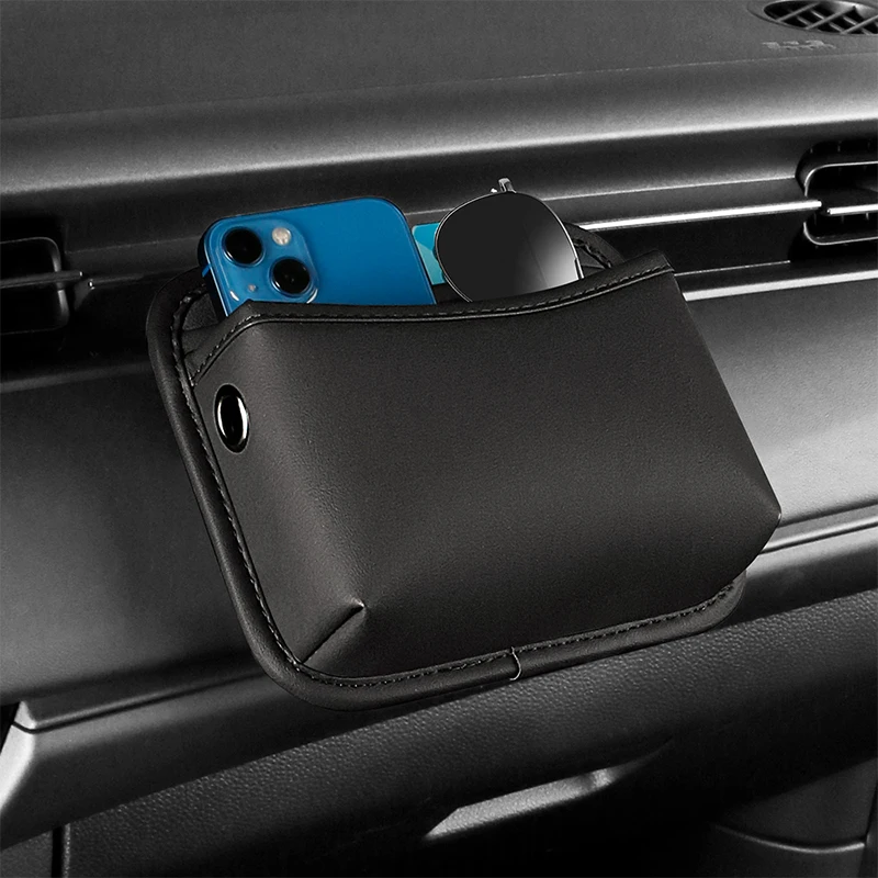 SEAMETAL Car Organizer Pocket Bag For Car Storage Box Collecting Bag Cards Phone Key Paste Box For Dashboard Door Center Console