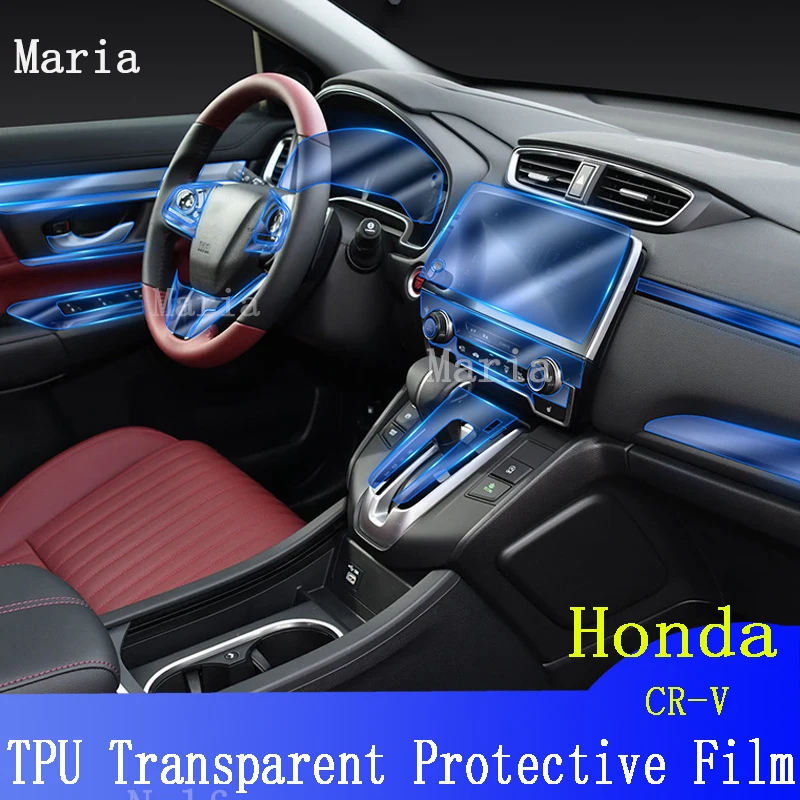 

For Honda CR-V Car Interior Center Console Transparent TPU Protective Film Anti-scratch Repair Sticker Accessories