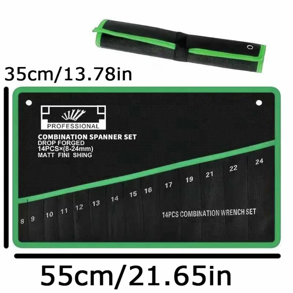14 Pocket Tool Organizer Roll Foldable Multi-function Wrench Storage Bag Non-woven Fabric Portable Tool Pouch For DIY Home