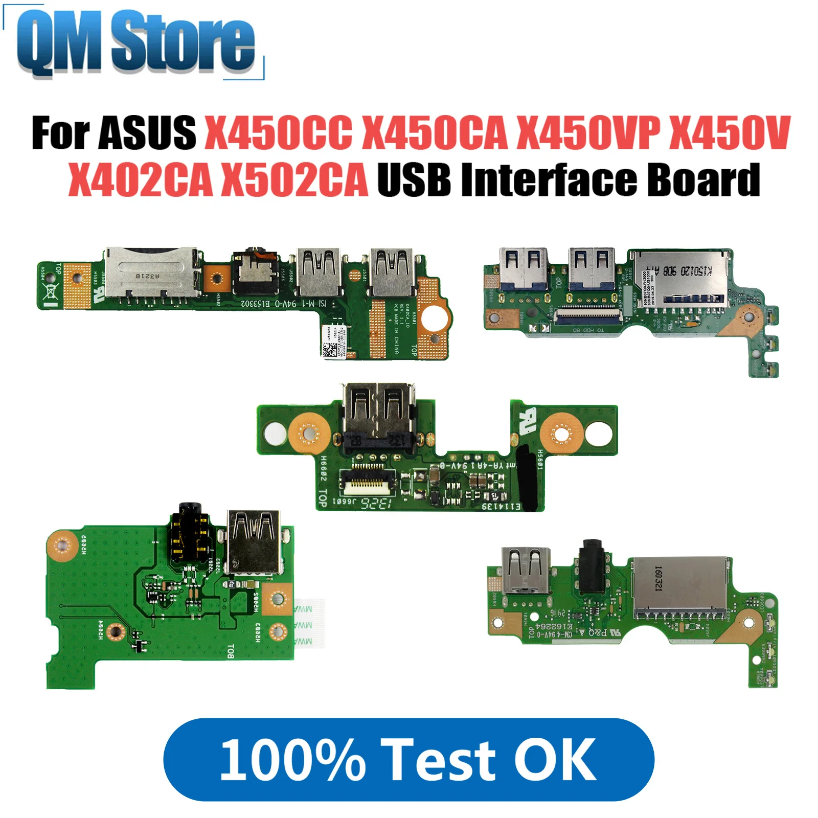 

For ASUS X450CC X450CA X450VP X450V X402ca X502ca X453MA F453M X455WE X456UJ K456U A456U USB interface small Board IO Board