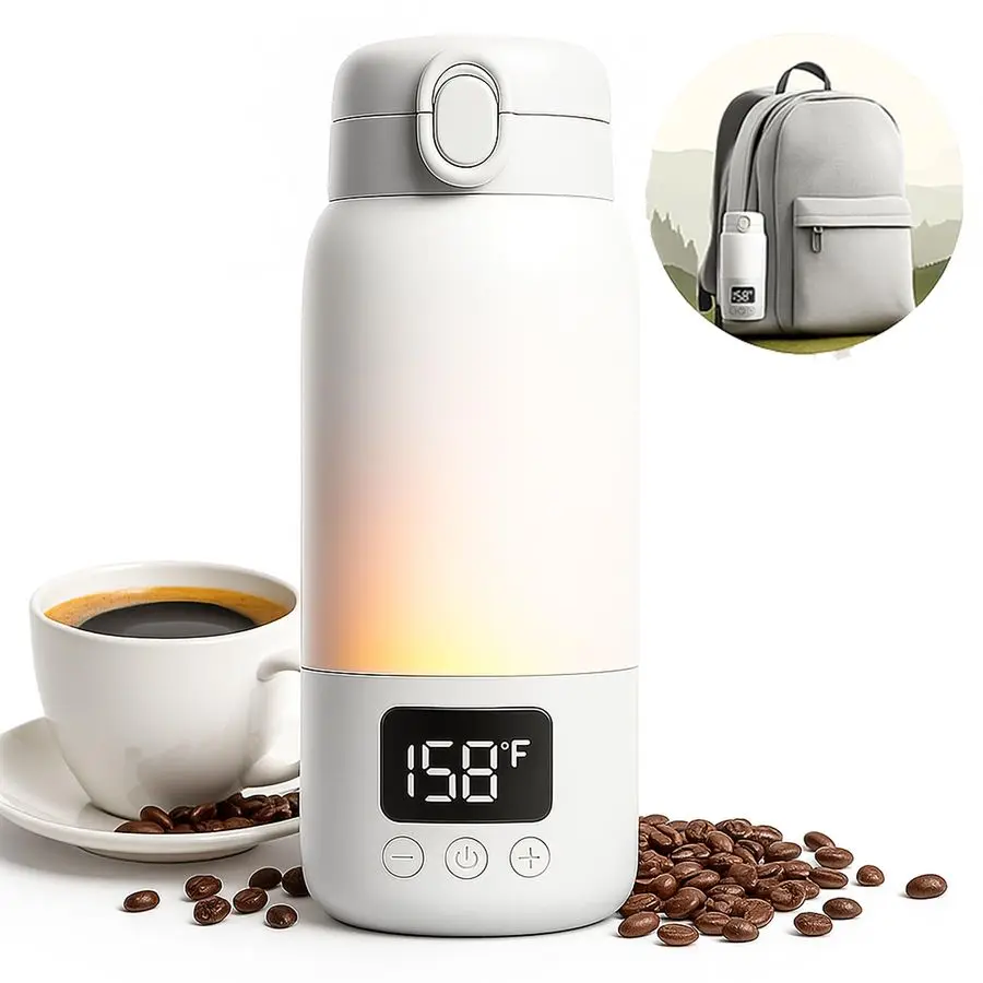

Oz Electric Heated Coffee Mug Rechargeable for Travel Z5 Self Heating Smart Temperature Control Warming Heated Travel Coffee Mug