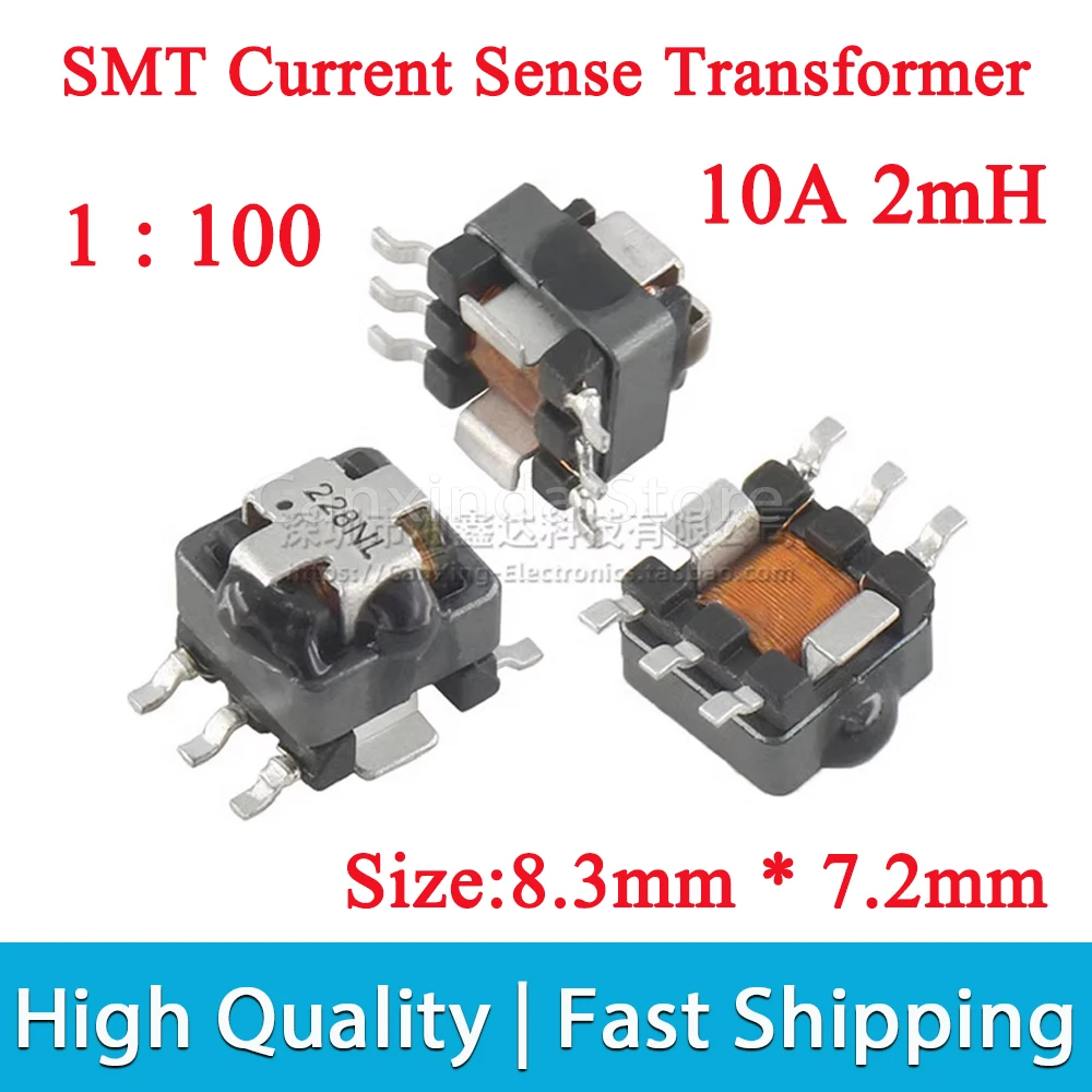 2/5/10pcs SMD EE5.0 SMT Current Sense Transformer 2mH 10A High Current sensor transformer Turns Ratio 1 : 100 P8228NL