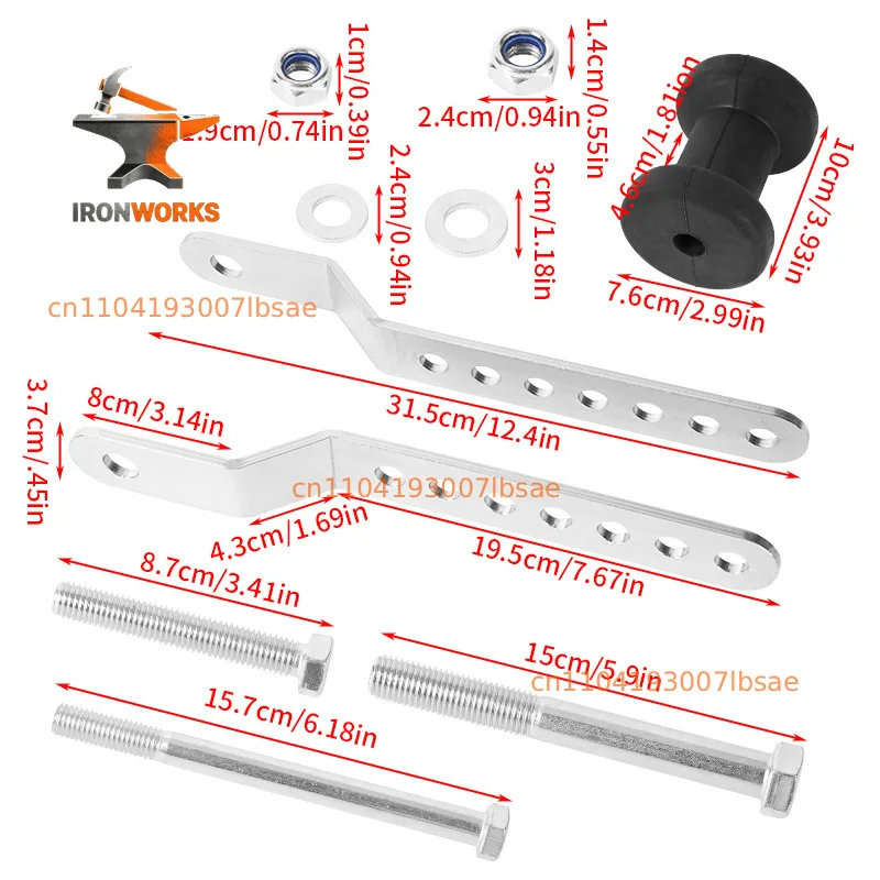 Adjustable keel roller and panel bracket assembly, 4 