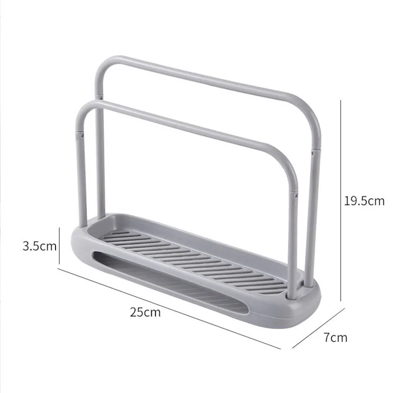 Minimalist drainage double pole cloth rack  sink storage rack  hollowed out detachable storage rack  kitchen storage rack