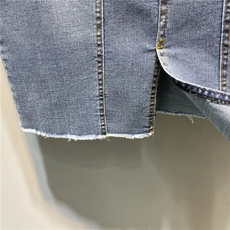 Spring Summer Women Denim Mini Skirt High Waist Korean Jeans Loose Fashion A Line Blue Cotton Ladies Skirts Y255