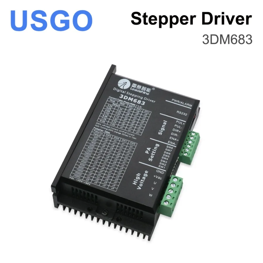 USGO Leadshine 3DM683 3 Phase Stepper Motor Driver 20-60 VDC Input Voltage and Max 8.3A Output Current Stepper Drive