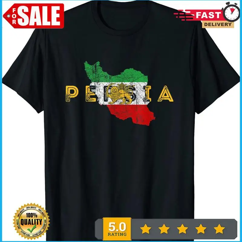 New Limited Persian Map And Flag Distressed Persia Design Great T Shirt S 4Xl