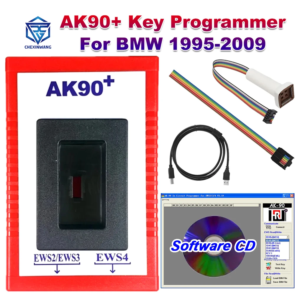 AK90 AK90+ V3.19 Auto Key Programmer Compatible with BMW EWS CAS Automatic Programmer Tool For BMW EWS CAS 1995-2009