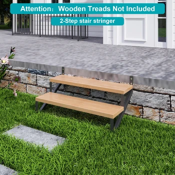 บันไดเหล็ก Stringer 2 Step-2 pcs,เจาะหลุมบันไดเหล็ก Riser สํ...