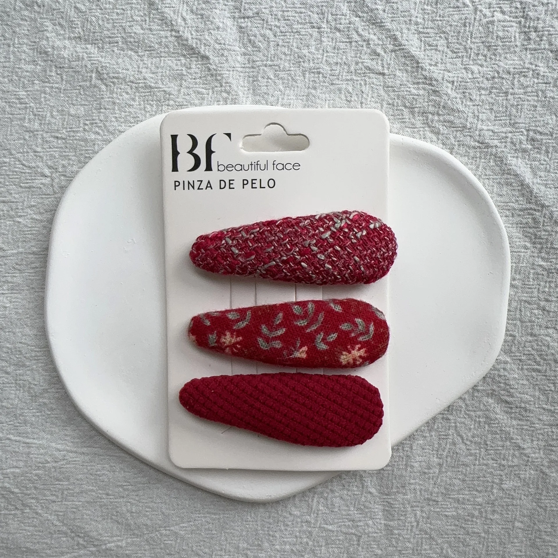 Baby Hair Clips for Girls Oval Snap Clips Embroidery Flower Hairpin Toddler Print Fabric Wrapped Korean Style Hairgrips Winter view 6