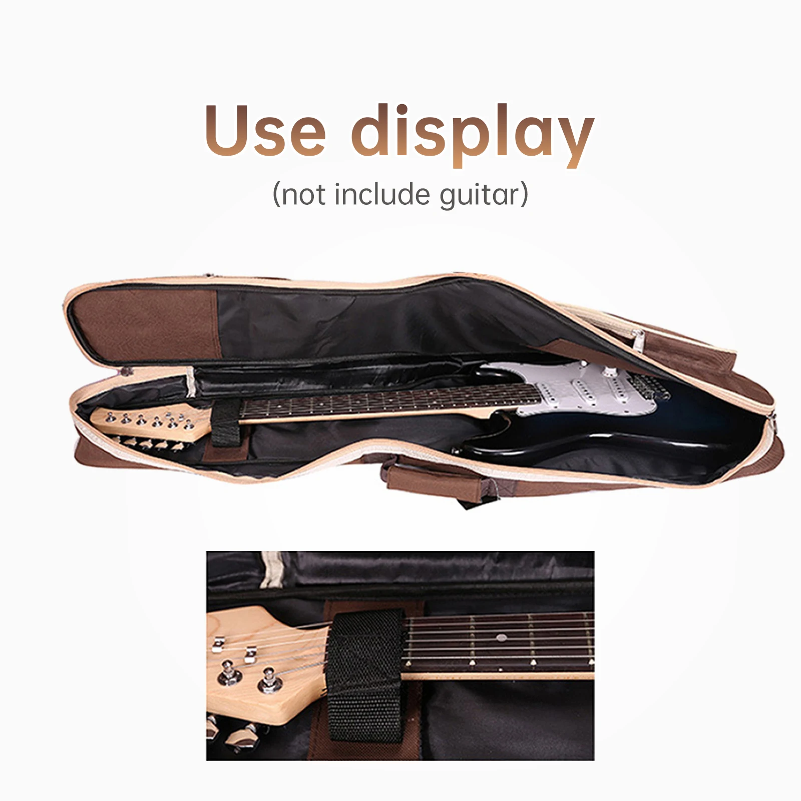 101 x 33 x 6cm Oxford Fabric Coffee Electric Guitar Case Gig Bag Double Straps Pad 8mm Cotton Thickening Waterproof Backpack