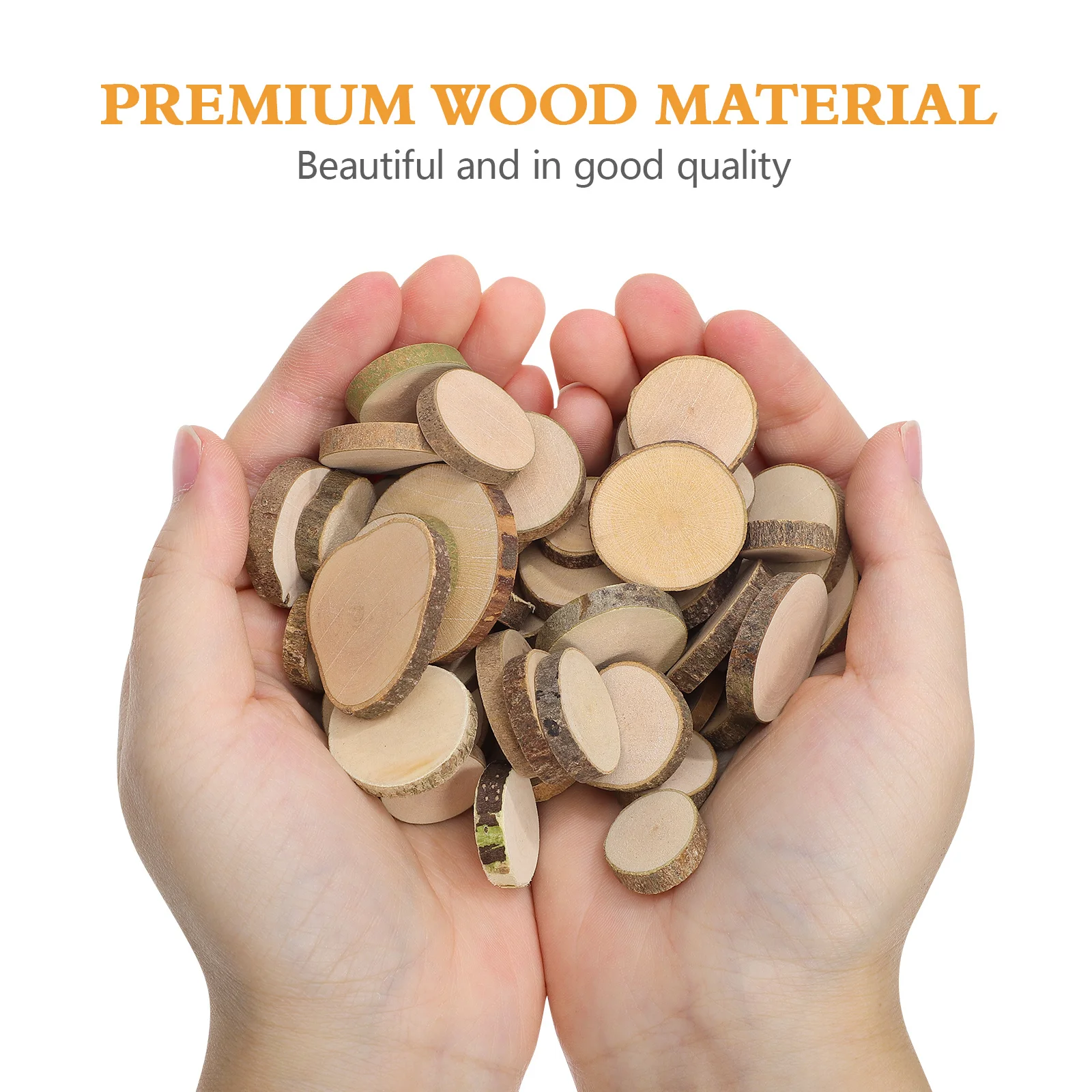 

100Pcs Wood Log Slices Polished Both Sides Natural Bark DIY Wedding Table Numbers Centerpieces Small Round Craft Discs