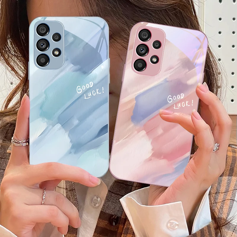 Little Fresh Watercolor For Samsung Galaxy S10 4G S20 11E 30 S21 21 22 S24 Fe Pro S23 S25 Ultra 5G S9 Tempered Glass Phone Case
