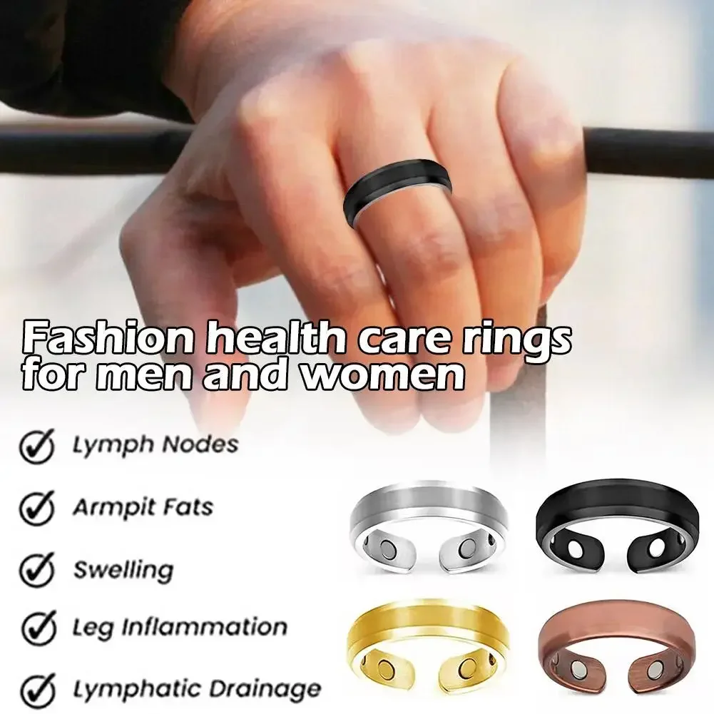 Magnetic Therapy Rings Women Men Fashion Slimming Fat Burning Opening Rings Lymphatic Detox Magnetic Health Care Jewelry